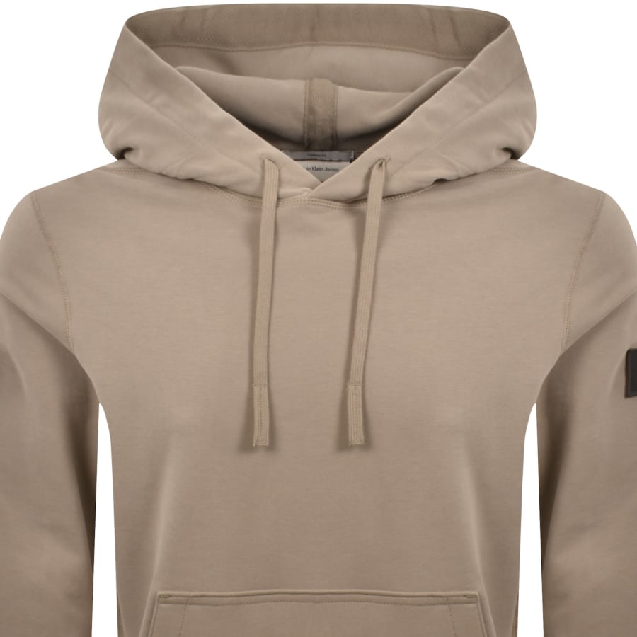 Image number 3 for Calvin Klein Jeans Badge Hoodie Brown