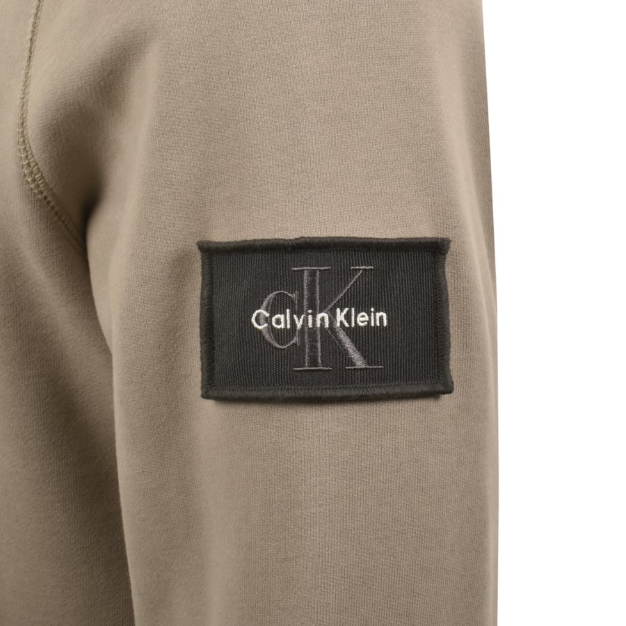 Image number 4 for Calvin Klein Jeans Badge Hoodie Brown