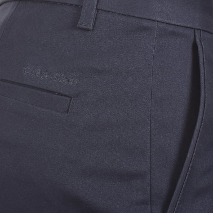 Image number 3 for Calvin Klein Slim Sateen Chino Trousers Navy