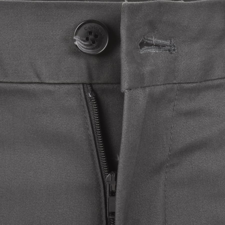 Image number 4 for Calvin Klein Slim Sateen Chino Trousers Grey