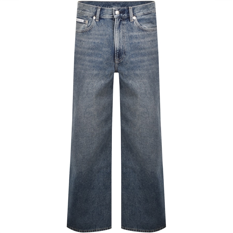 Image number 2 for Calvin Klein Jeans Straight Fit Jeans Light Blue