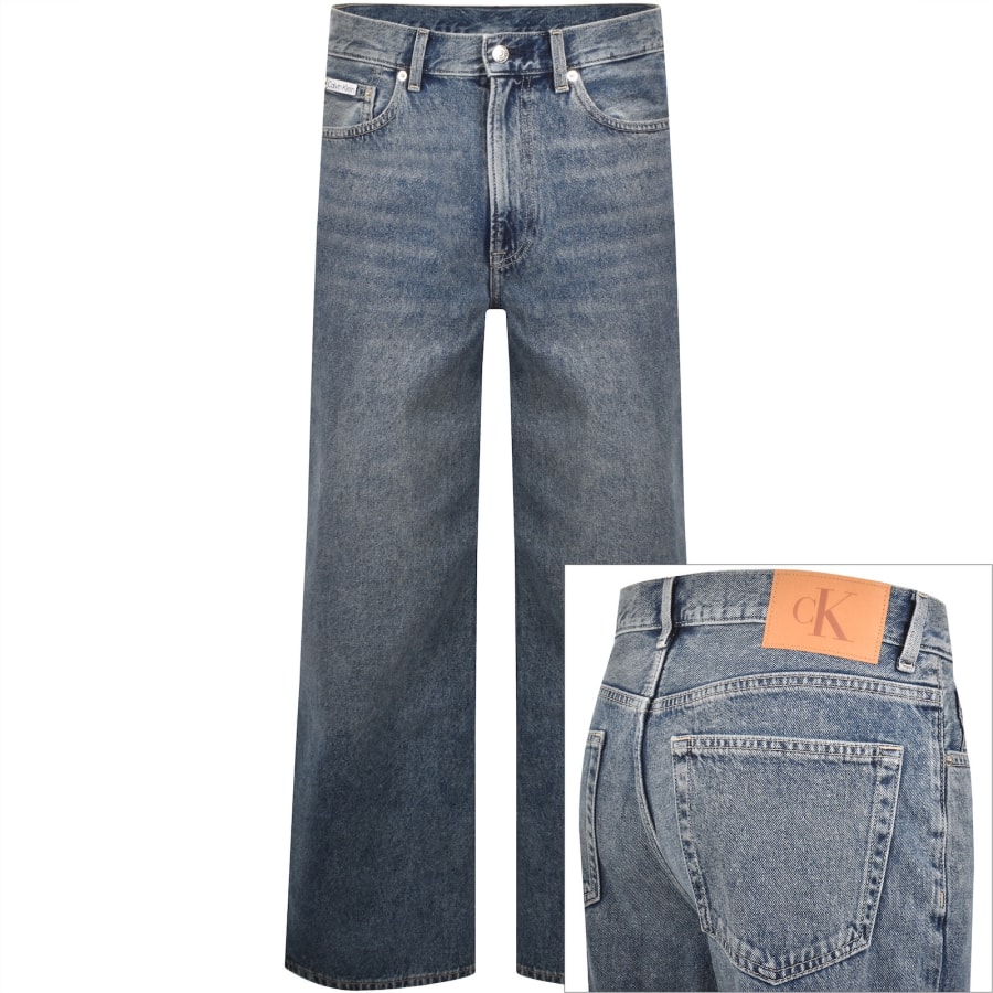 Image number 1 for Calvin Klein Jeans Straight Fit Jeans Light Blue
