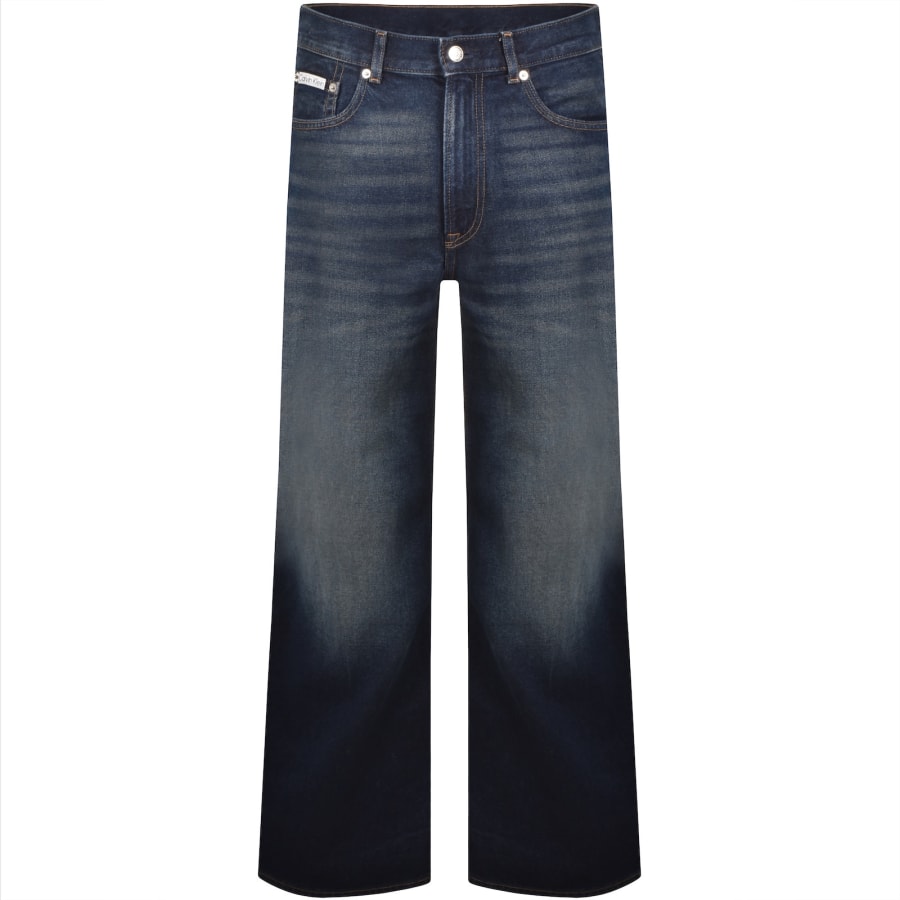 Image number 2 for Calvin Klein Jeans Straight Fit Jeans Dark Blue