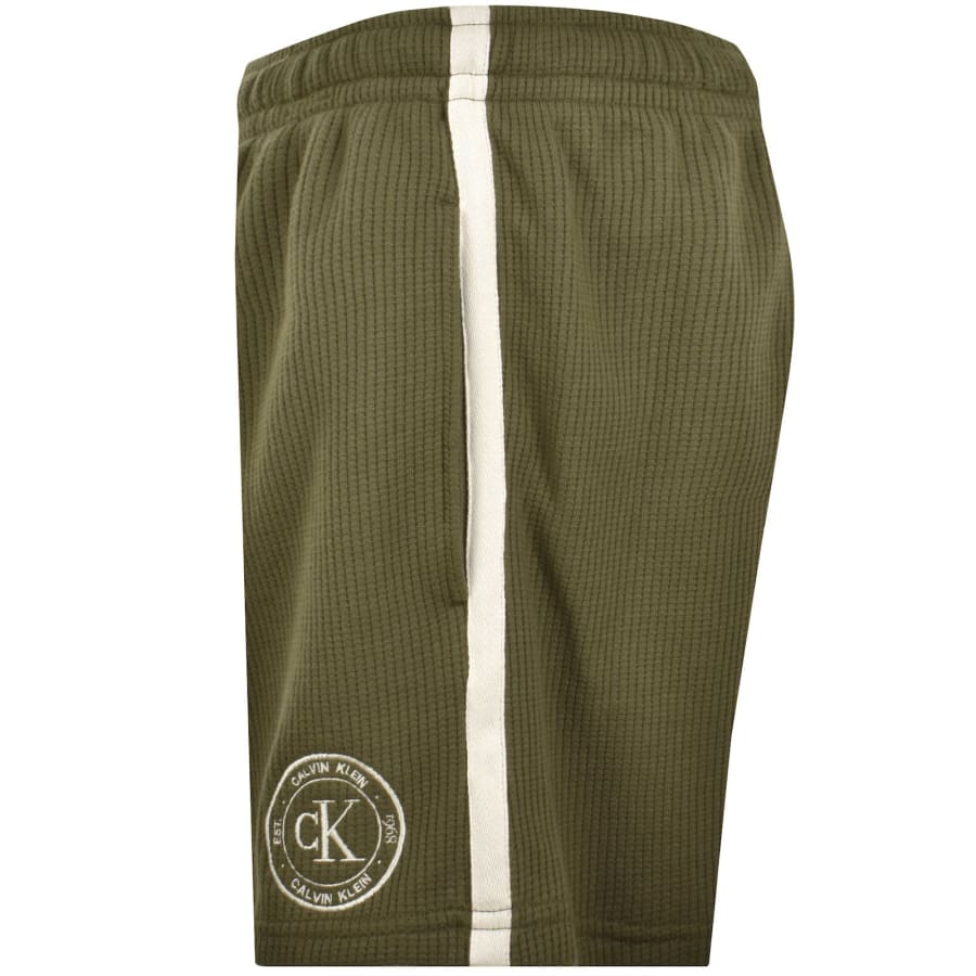 Image number 5 for Calvin Klein Waffle Shorts Olive Night Green