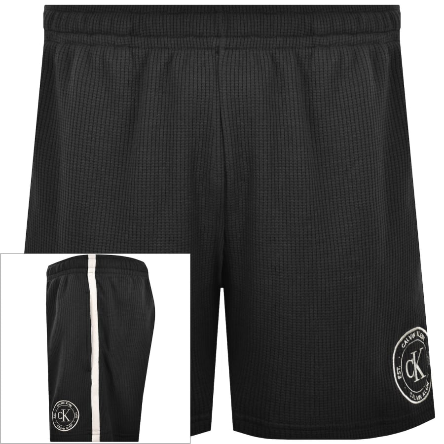 Image number 1 for Calvin Klein Waffle Shorts Black