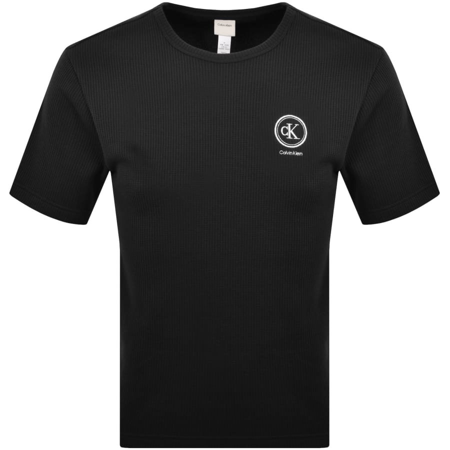 Image number 1 for Calvin Klein Waffle Short Sleeve T Shirt Black