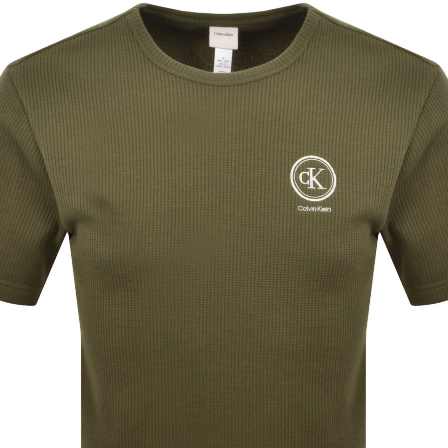 Image number 2 for Calvin Klein Waffle Short Sleeve T Shirt Green