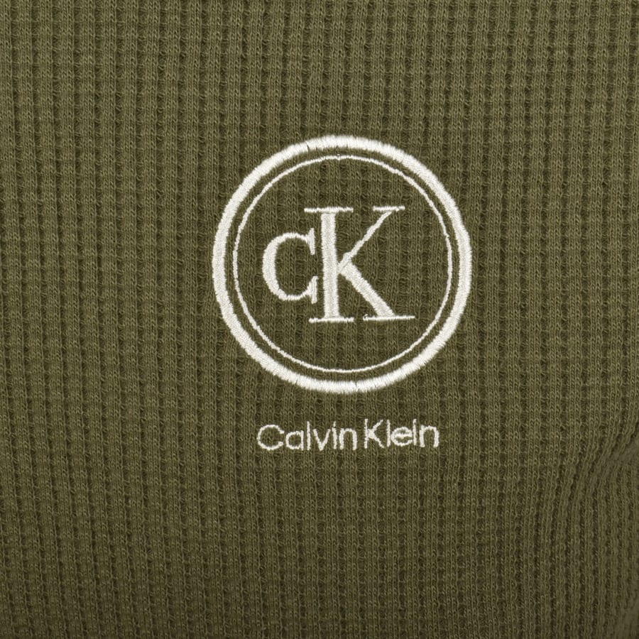 Image number 3 for Calvin Klein Waffle Short Sleeve T Shirt Green