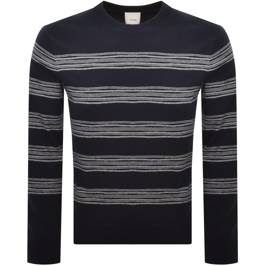Image number 1 for Calvin Klein Space Stripe Jumper Navy