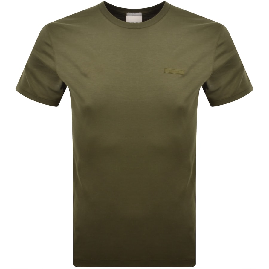Image number 1 for Calvin Klein Slim Fit Supima T Shirt Green