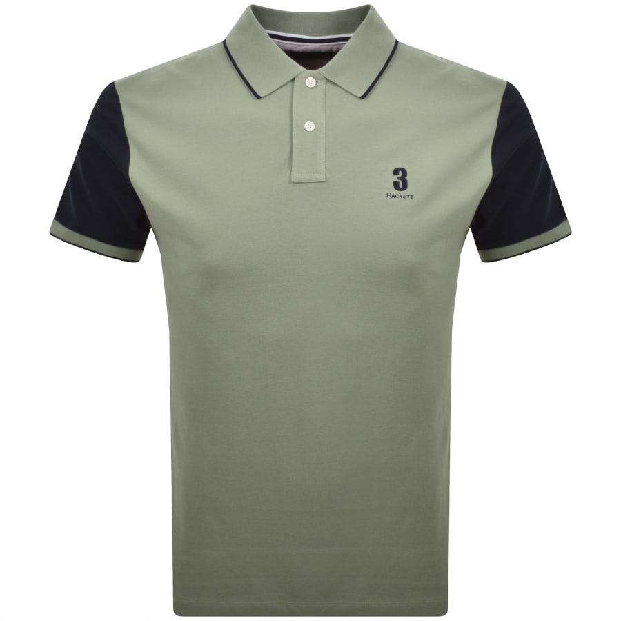 Image number 2 for Hackett Heritage Number Polo T Shirt Sage Green