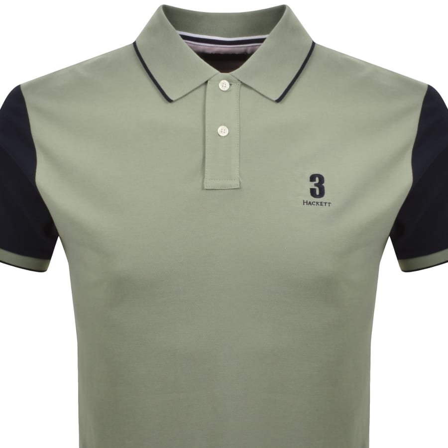 Image number 3 for Hackett Heritage Number Polo T Shirt Sage Green