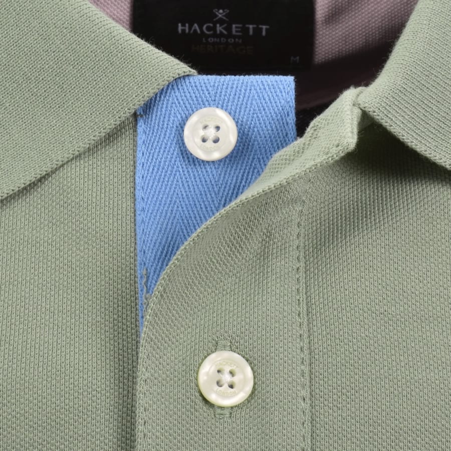 Image number 4 for Hackett Heritage Polo T Shirt Sage Green