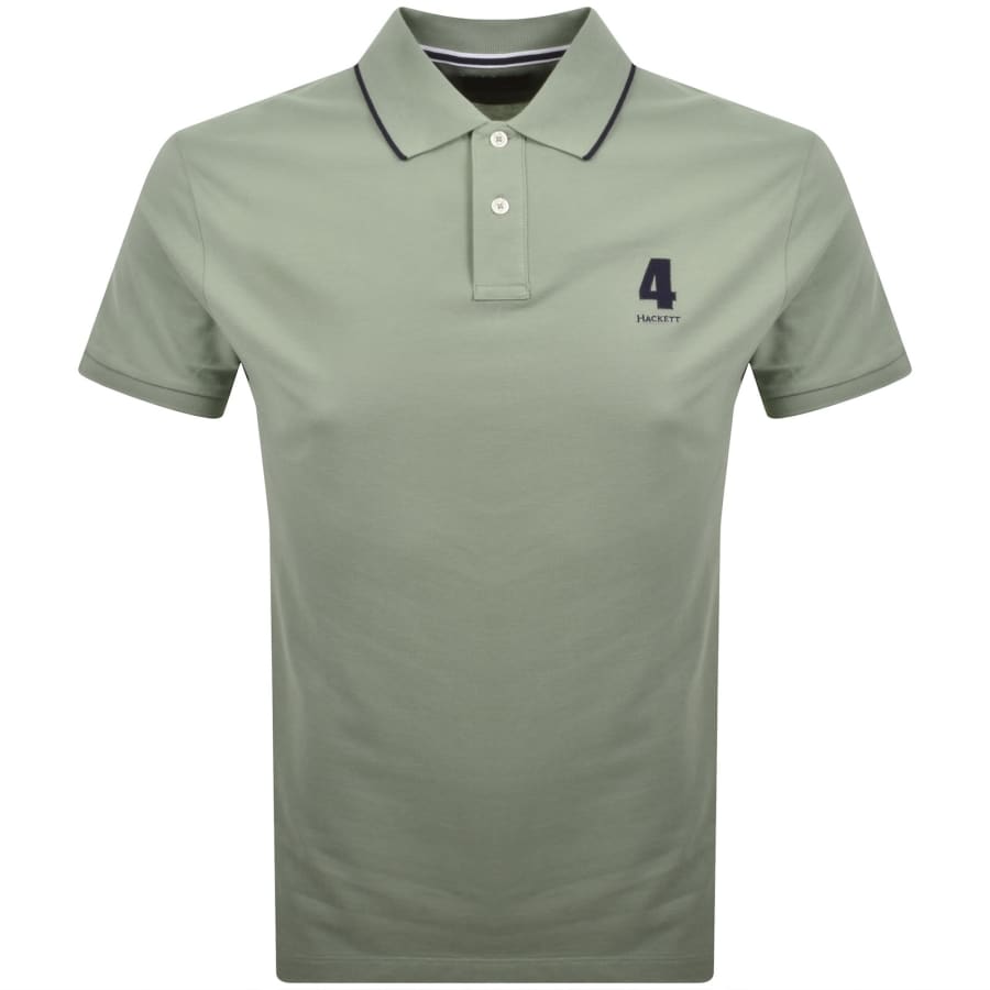 Image number 1 for Hackett Heritage Polo T Shirt Sage Green