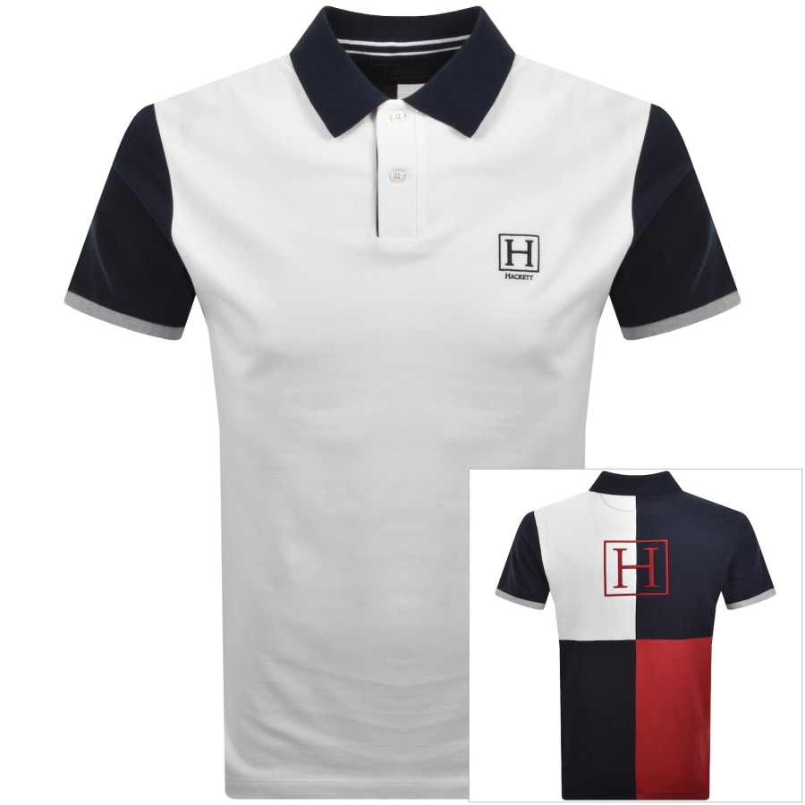 Image number 1 for Hackett Heritage Quad Polo T Shirt White