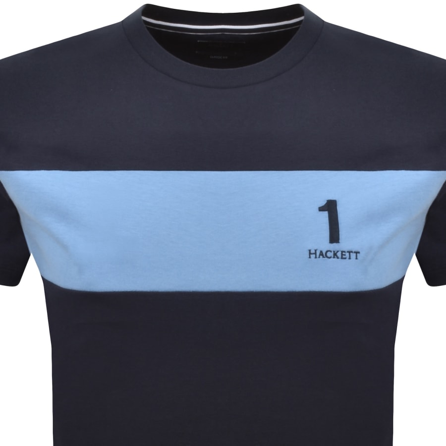 Image number 2 for Hackett Heritage Panel T Shirt Navy