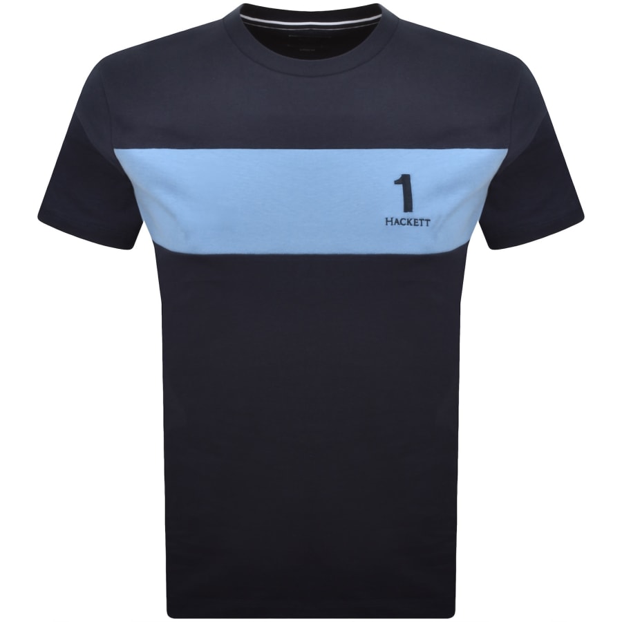 Image number 1 for Hackett Heritage Panel T Shirt Navy