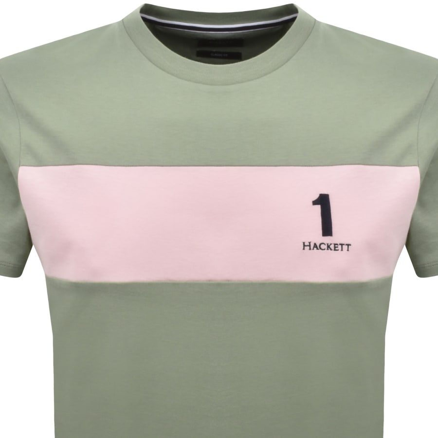 Image number 2 for Hackett Heritage Panel T Shirt Green