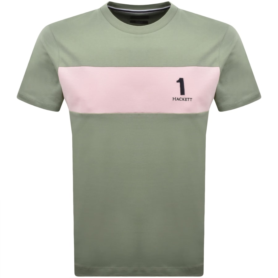 Image number 1 for Hackett Heritage Panel T Shirt Green