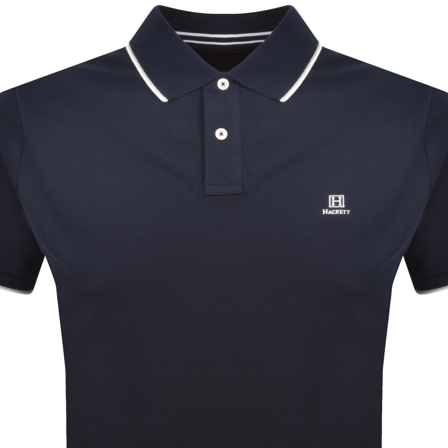 Image number 2 for Hackett Heritage Tipped Polo T Shirt Navy