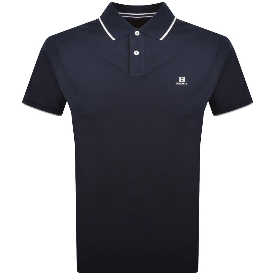 Image number 1 for Hackett Heritage Tipped Polo T Shirt Navy