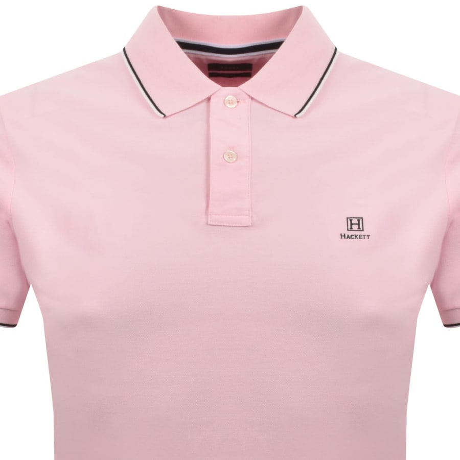 Image number 2 for Hackett Heritage Tipped Polo T Shirt Pink