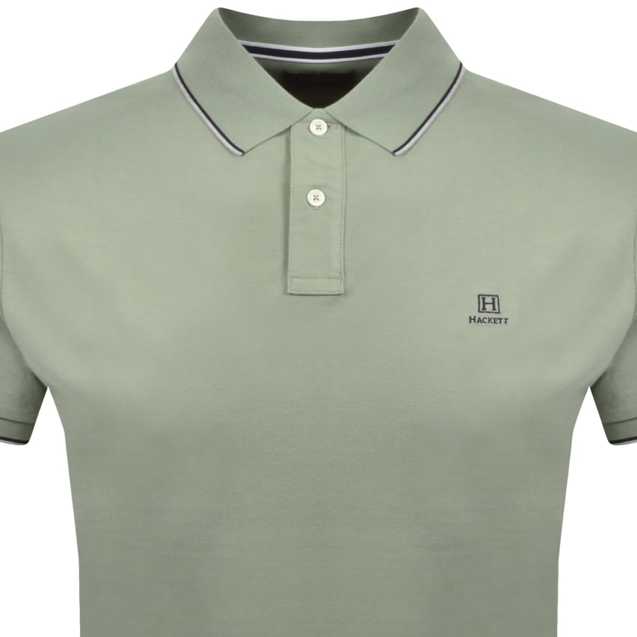 Image number 2 for Hackett Heritage Tipped Polo T Shirt Green