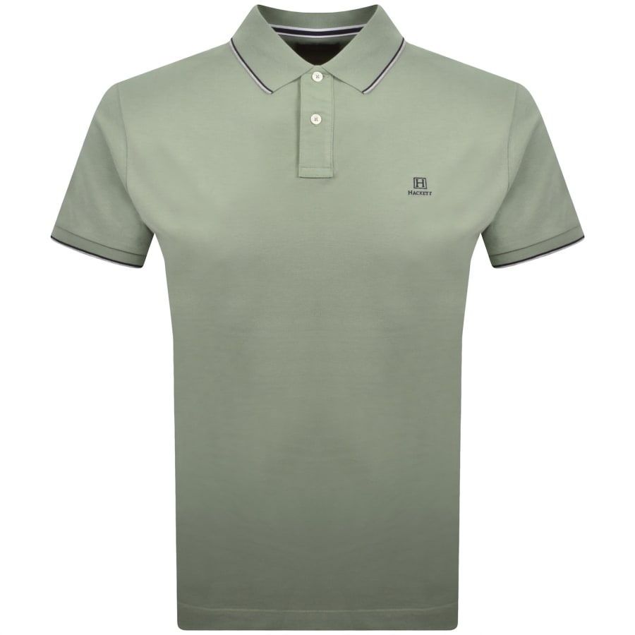 Image number 1 for Hackett Heritage Tipped Polo T Shirt Green