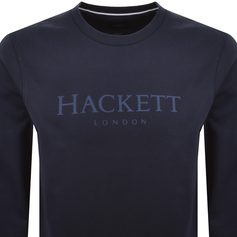 Image number 2 for Hackett Heritage Crew Neck Sweatshirt Navy