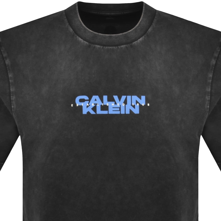 Image number 3 for Calvin Klein Jeans Washed Graphic T Shirt Black