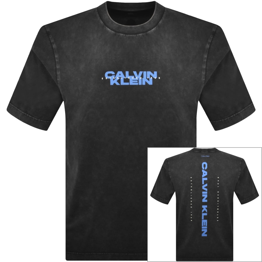 Image number 1 for Calvin Klein Jeans Washed Graphic T Shirt Black