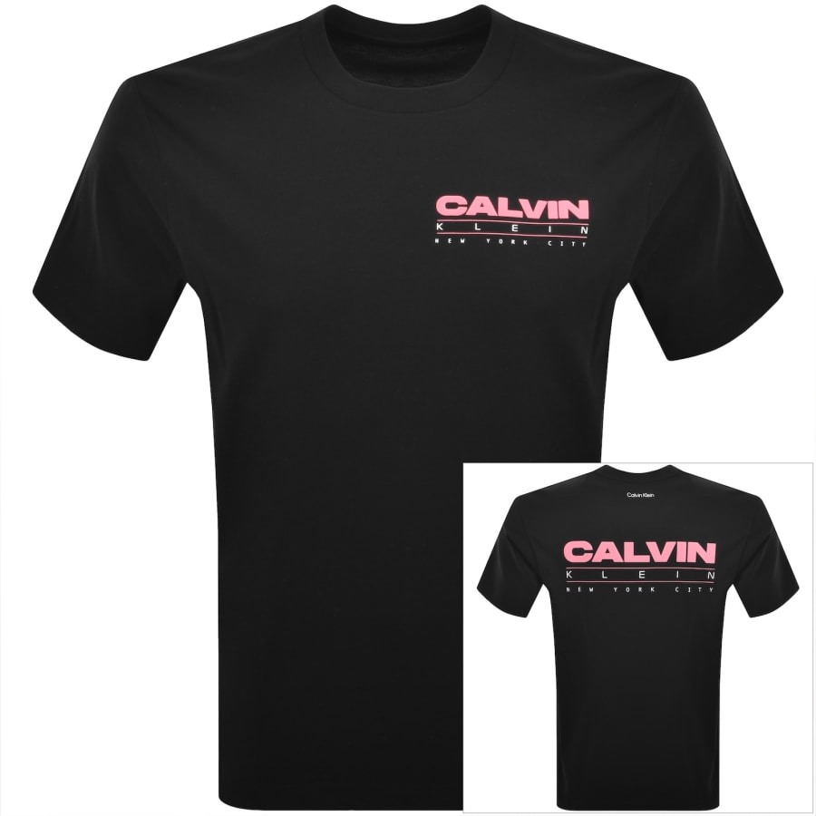 Image number 1 for Calvin Klein Jeans Stack Graphic T Shirt Black