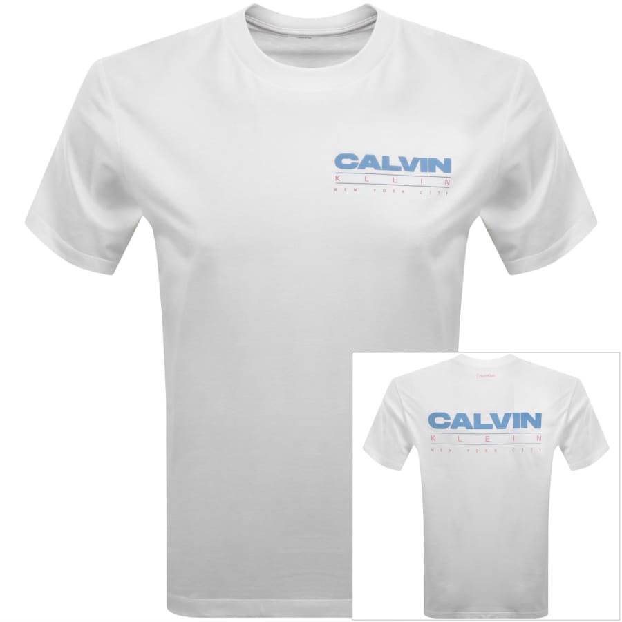 Image number 1 for Calvin Klein Jeans Stack Graphic T Shirt White