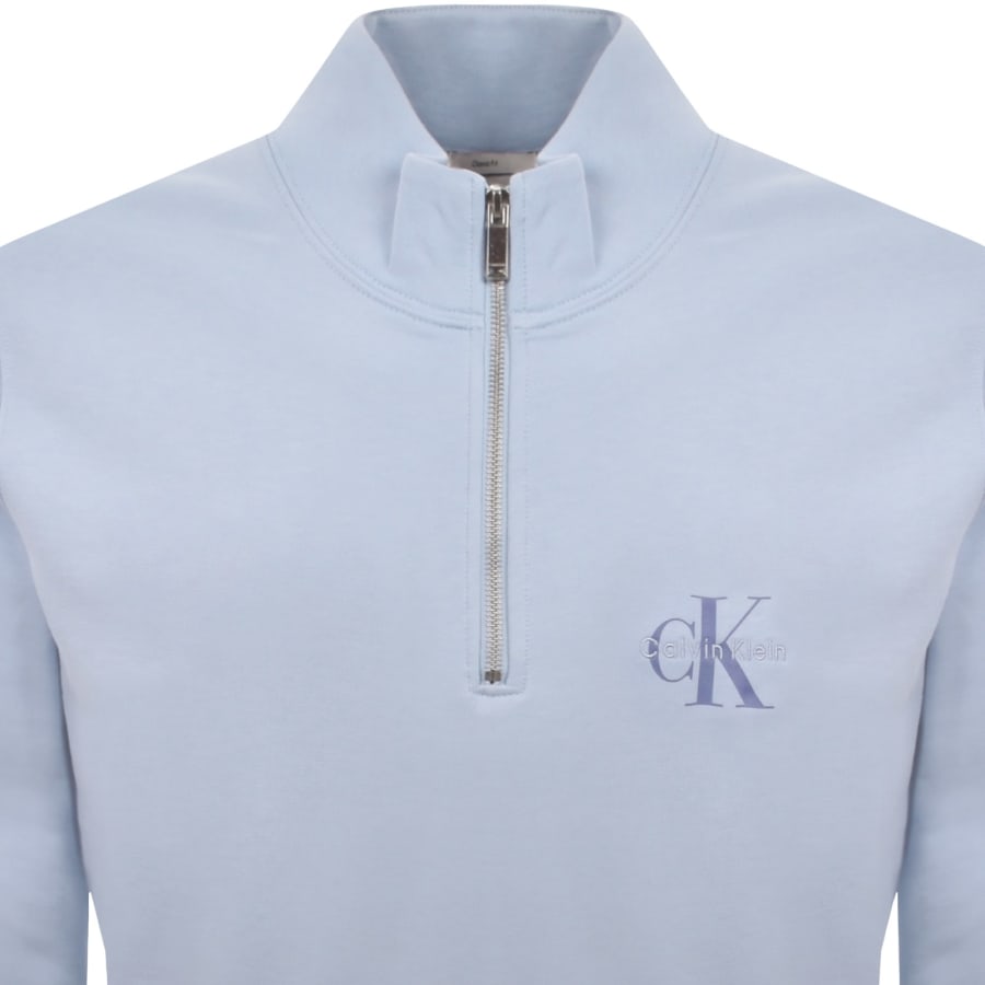 Image number 2 for Calvin Klein Jeans Monologo Zip Sweatshirt Blue