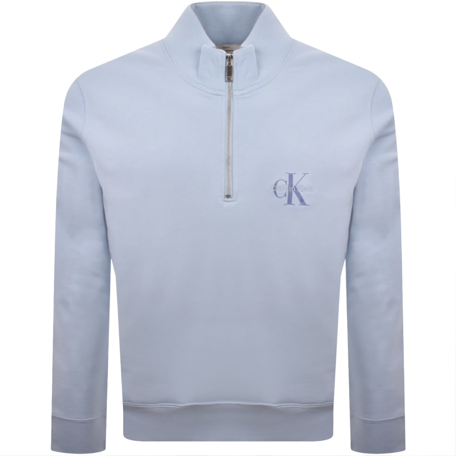 Image number 1 for Calvin Klein Jeans Monologo Zip Sweatshirt Blue