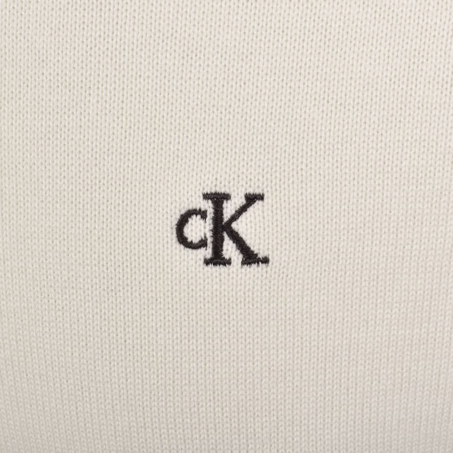Image number 3 for Calvin Klein Jeans Crew Neck Jumper Cream