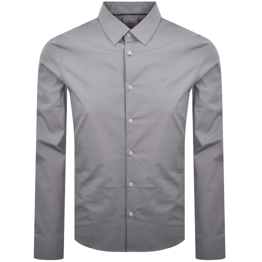 Image number 1 for Calvin Klein Slim Fit Solid Shirt Quick Silver