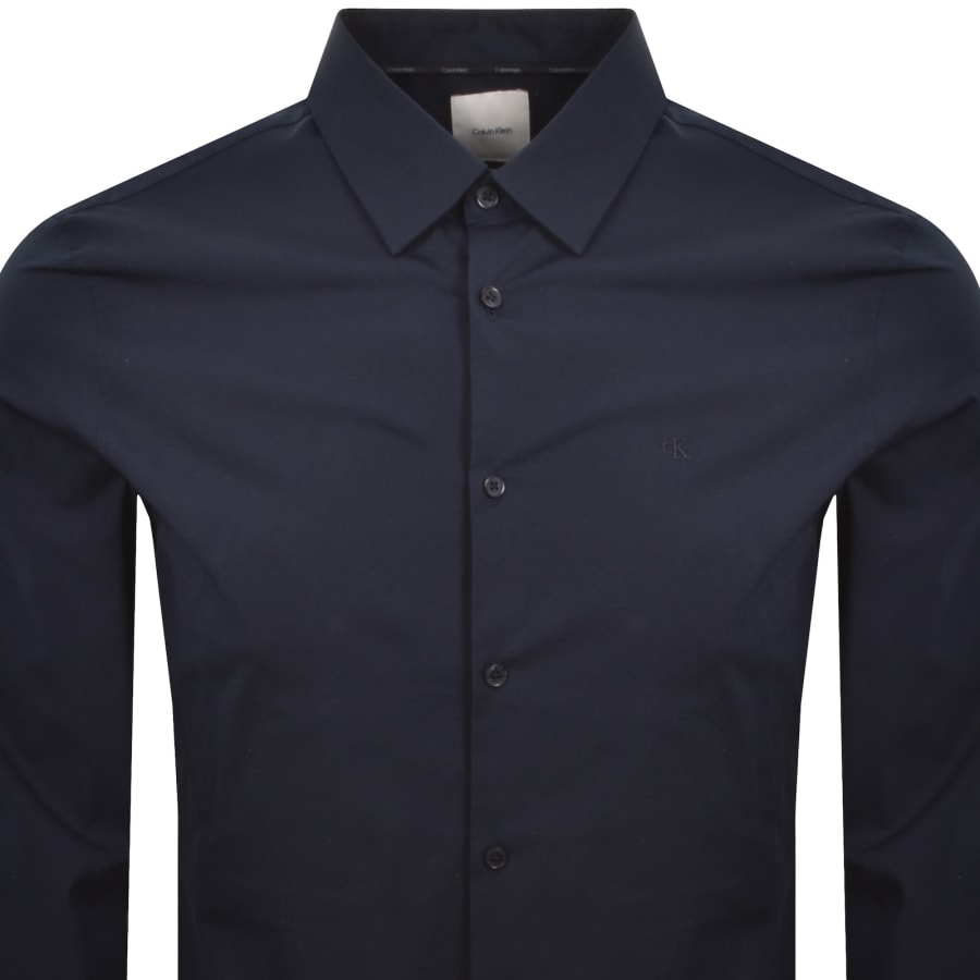 Image number 2 for Calvin Klein Slim Fit Solid Shirt Navy
