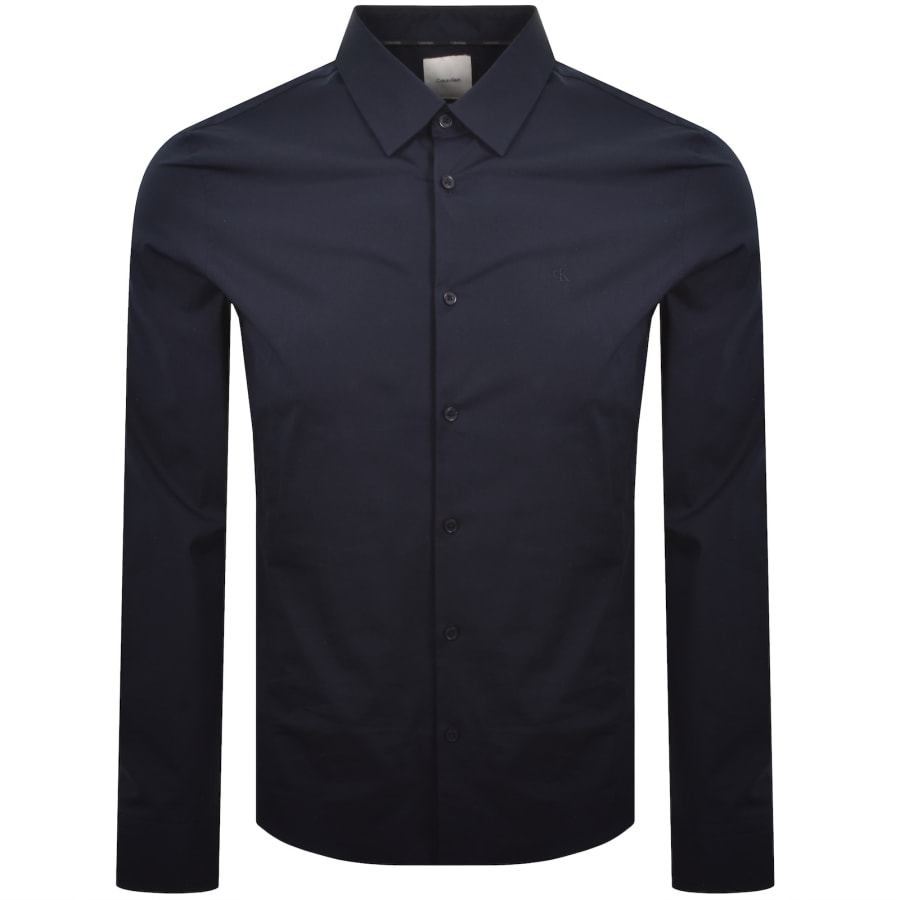 Image number 1 for Calvin Klein Slim Fit Solid Shirt Navy