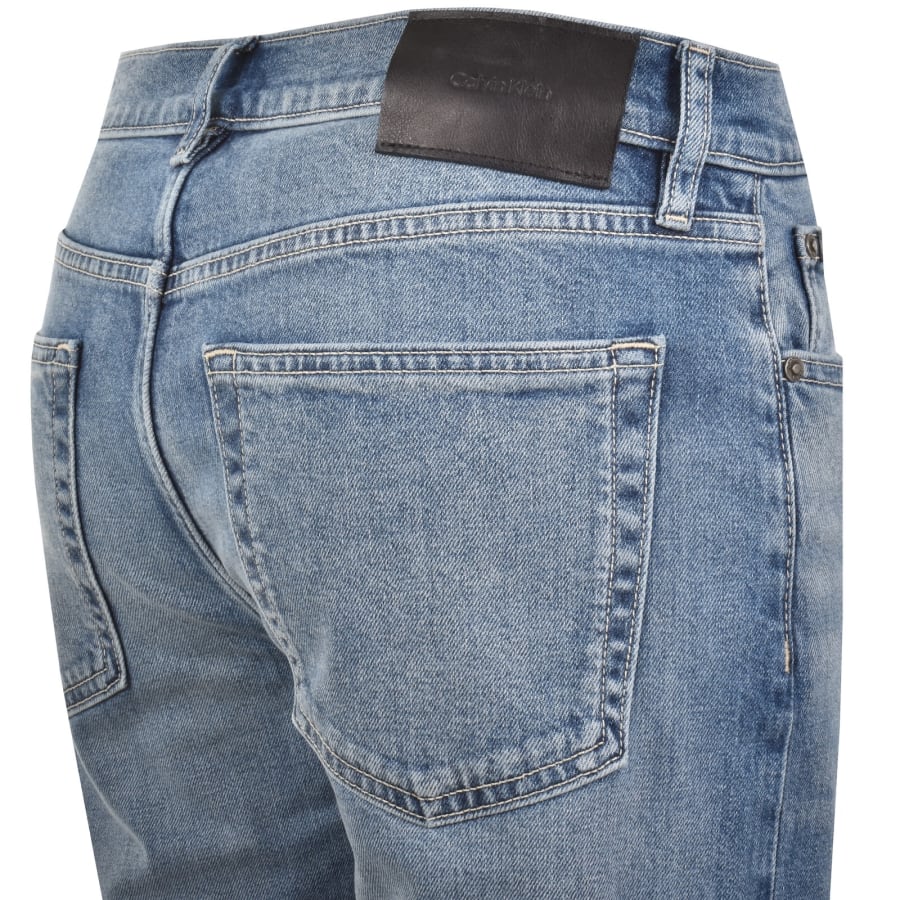 Image number 4 for Calvin Klein Slim Straight Fit Jeans Blue