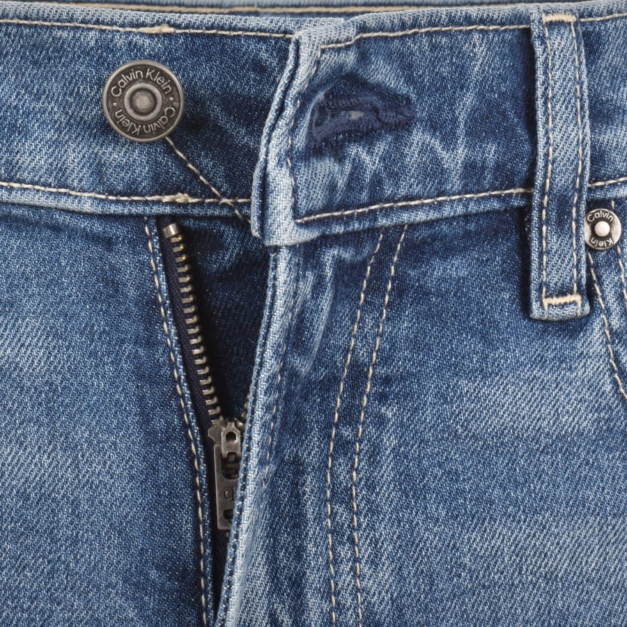 Image number 5 for Calvin Klein Slim Straight Fit Jeans Blue