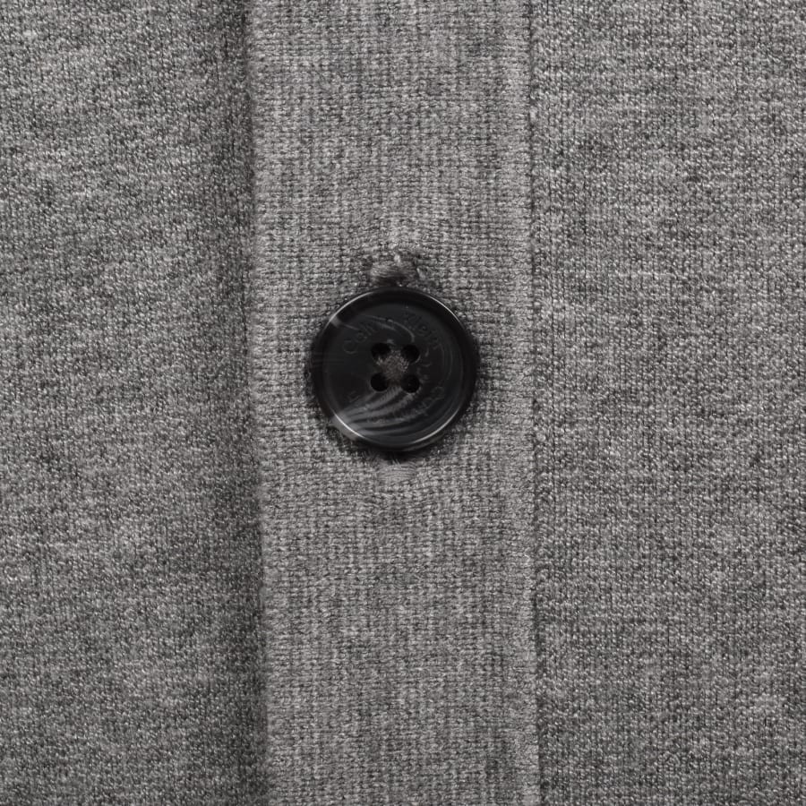 Image number 4 for Calvin Klein Knit Polo Jumper Grey