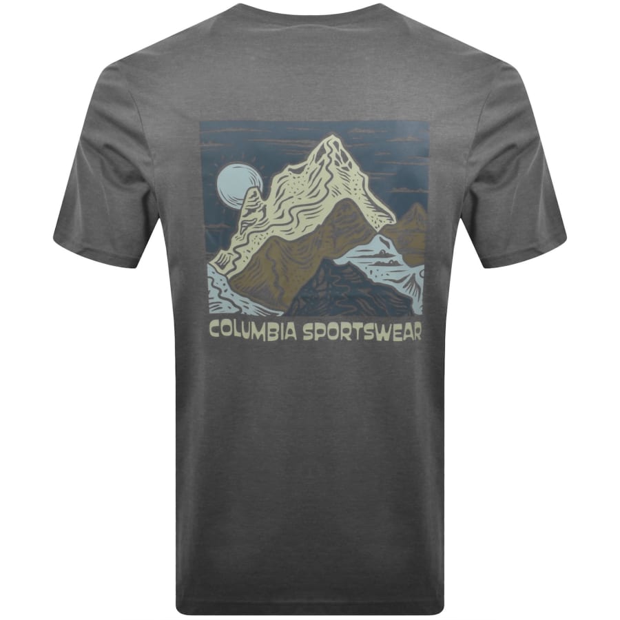 Image number 5 for Columbia Outdoor Back Graphic T Shirt Grey