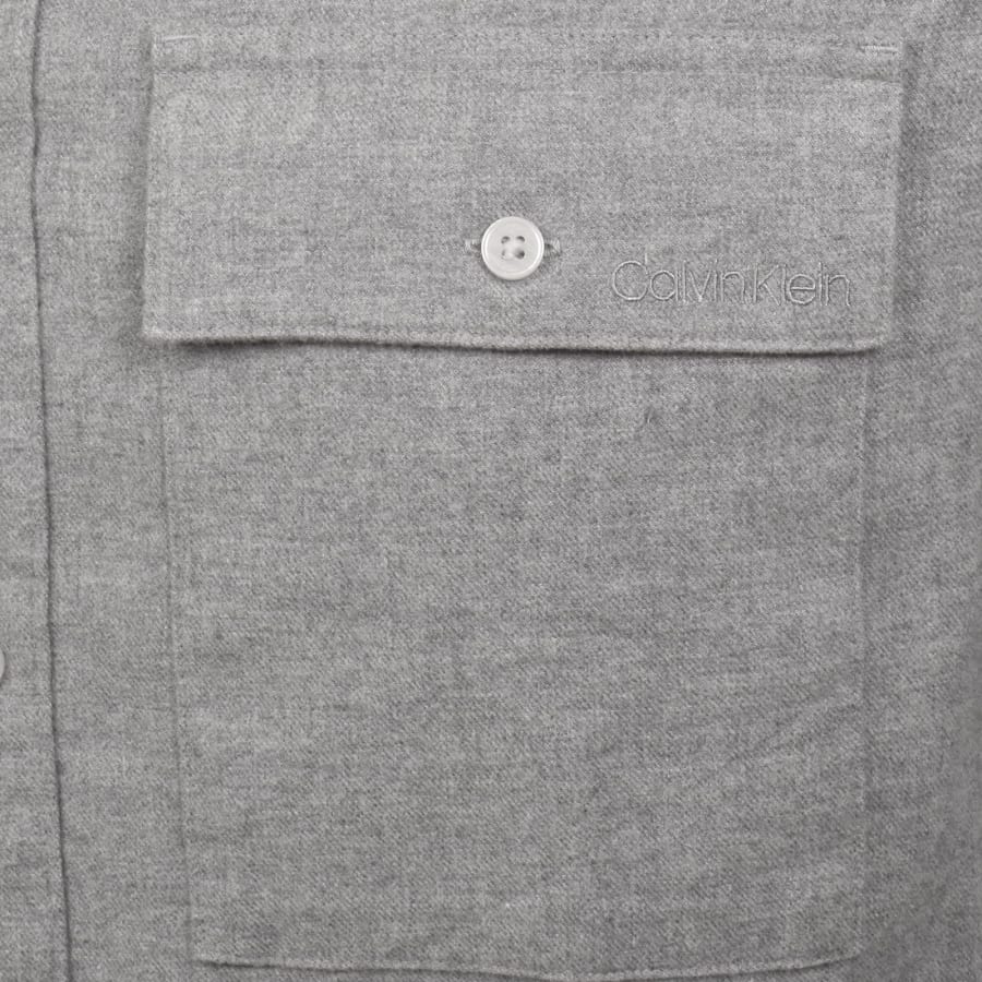 Image number 3 for Calvin Klein Melange Flannel Shirt Grey