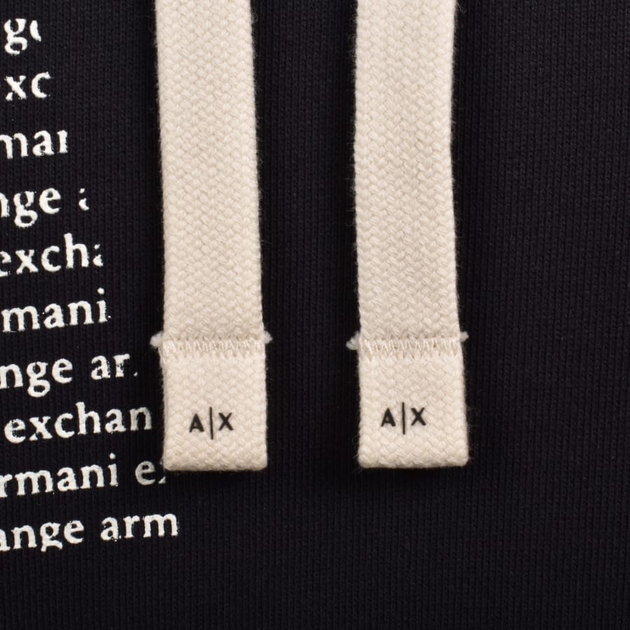 Image number 4 for Armani Exchange Logo Hoodie Navy