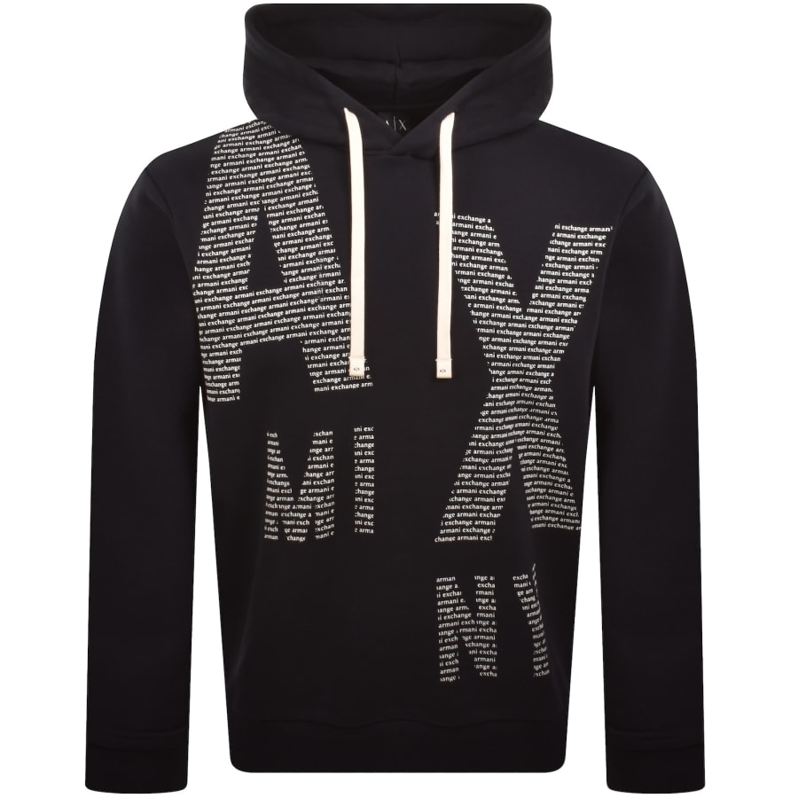 Image number 1 for Armani Exchange Logo Hoodie Navy