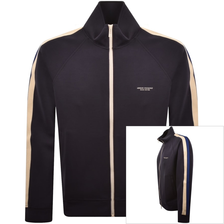 Image number 1 for Armani Exchange Full Zip Sweatshirt Navy