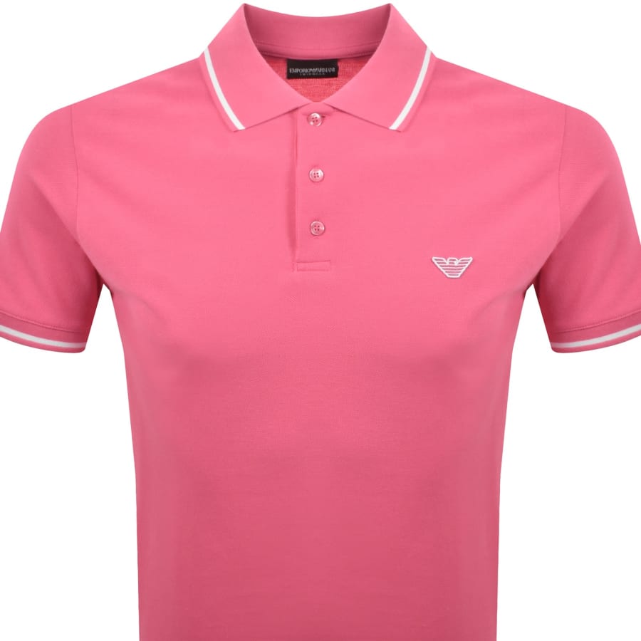 Image number 2 for Emporio Armani Short Sleeved Polo T Shirt Pink