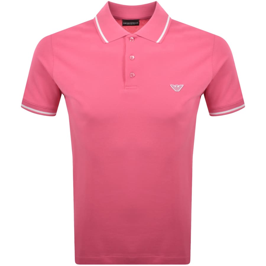 Image number 1 for Emporio Armani Short Sleeved Polo T Shirt Pink