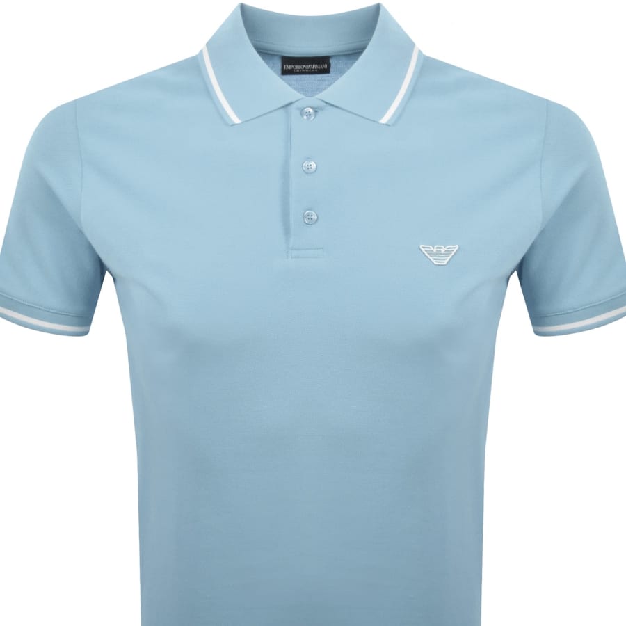 Image number 2 for Emporio Armani Short Sleeved Polo T Shirt Blue